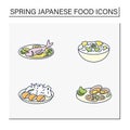 Japanese food color icons