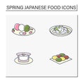 Japanese food color icons