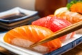 Japanese food concept.Sushi salmon