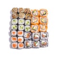 Japanese food. Different rolls set Royalty Free Stock Photo