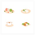 Japanese food flat icons
