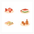 Japanese food flat icons