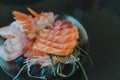 Japanese food fresh raw fish mixed sashimi Royalty Free Stock Photo