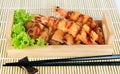 Japanese food - fried tempura shrimps Royalty Free Stock Photo