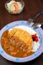 Japanese food fry pork curry