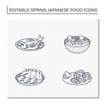 Japanese food line icons