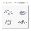 Japanese food line icons