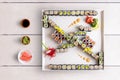 Japanese food maki platter with various of maki sushi Royalty Free Stock Photo