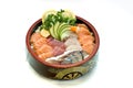 Japanese Food, Menu Chirashi, Sliced Raw Fish Royalty Free Stock Photo