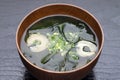 Japanese food, Miso soup of seaweed wakame Royalty Free Stock Photo