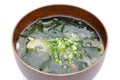 Japanese food, Miso soup of seaweed wakame Royalty Free Stock Photo