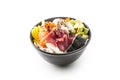 Japanese food mix chirashi don with sea fish salmon and tuna. Royalty Free Stock Photo