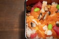 Japanese food mix sashimi chirashi rice bowl Royalty Free Stock Photo