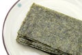 Japanese food, Nori dry seaweed sheets Royalty Free Stock Photo