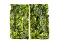 Japanese food nori dry seaweed sheets with salt and chopsticks Royalty Free Stock Photo