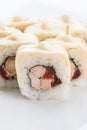 Japanese food restaurant, sushi maki gunkan roll plate or platter set. Sushi set and composition Royalty Free Stock Photo