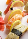 Japanese food sashimi and nigiri sushi platter Royalty Free Stock Photo