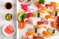 Japanese food sashimi and nigiri sushi platter Royalty Free Stock Photo
