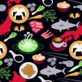 Japanese food seamless pattern