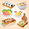 Japanese food set Royalty Free Stock Photo