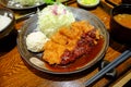 Japanese food set meal, (Tonkatsu Royalty Free Stock Photo