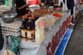 Japanese food stalls at a summer festival