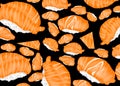 Japanese food style, Hand drawn of sushi salmon seamless pattern