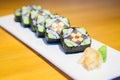 Japanese food Sushi Roll Maki of Salmon egg Royalty Free Stock Photo