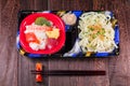 Japanese food Tekka Don and udon noodles , Japanese cuisine Royalty Free Stock Photo