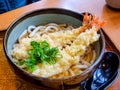 Japanese food, tempura udon Royalty Free Stock Photo