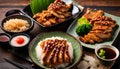 Japanese food, Teriyaki chicken set meal Royalty Free Stock Photo