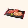 Japanese food theme Sashimi elements vector,eps