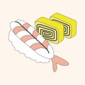 Japanese food theme sushi elements vector,eps