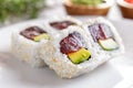 Japanese food tuna avocado maki sushi