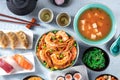 Japanese Food. Various dishes of Japan Royalty Free Stock Photo