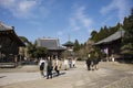 Japanese and foreigner traveler visit praying in Daitou or Great pagoda of Naritasan Shinshoji Temple at Chiba in Tokyo, Japan Royalty Free Stock Photo