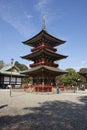 Japanese and foreigner traveler visit praying in Daitou or Great pagoda of Naritasan Shinshoji Temple at Chiba in Tokyo, Japan Royalty Free Stock Photo