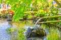 Japanese fountain and bamboo ladles Royalty Free Stock Photo