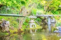 Japanese fountain and bamboo ladles Royalty Free Stock Photo