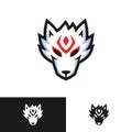 Japanese fox kitsune head logo design Royalty Free Stock Photo