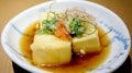 Japanese fried tofu dish Royalty Free Stock Photo