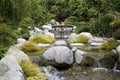 Japanese friendship garden waterfall in Balboa park view Royalty Free Stock Photo