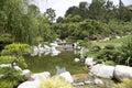 Japanese friendship garden waterfall in Balboa park view Royalty Free Stock Photo