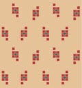 Japanese Funny Square Motif Vector Seamless Pattern