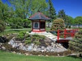 Japanese garden in Bloomington with bridge