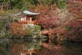 Beautiful japanese garden with colorful maple trees in Daigoji temple in autumn season, Kyoto, Japan Royalty Free Stock Photo