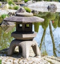 Japanese garden - detail at a pond Royalty Free Stock Photo