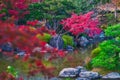 Japanese garden of Expo`70 commemorative park. Royalty Free Stock Photo