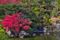 Japanese garden of Expo`70 commemorative park. Royalty Free Stock Photo