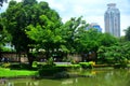 Japanese garden inside Rizal park in Manila, Philippines Royalty Free Stock Photo